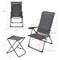 Costway 4PCS Patio Folding Dining Chair Ottoman Set Adjustable Back Camp Gray\Black